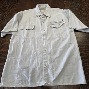 AO-Oe Collection men's Casual Light Gray Button-Down Shirt Sz XXXL